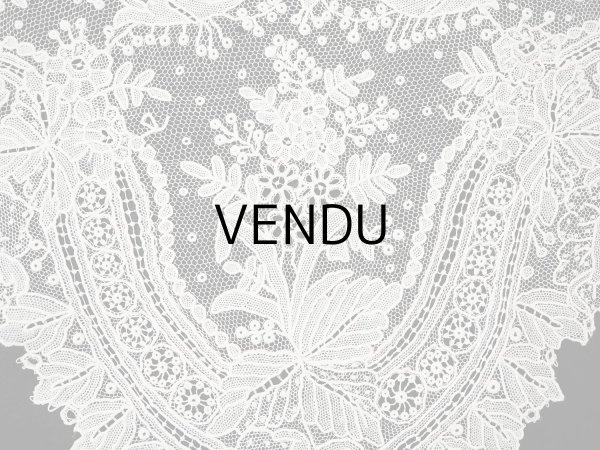 画像7: アンティーク ポワンドガーズ  結婚式のハンカチ 【RM】イニシャル刺繍入り【ポワン・ド・ガーズ】  (7)