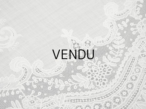 画像9: アンティーク ポワンドガーズ  結婚式のハンカチ 【RM】イニシャル刺繍入り【ポワン・ド・ガーズ】  (9)