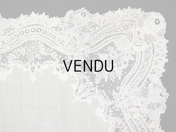 画像12: アンティーク ポワンドガーズ  結婚式のハンカチ 【RM】イニシャル刺繍入り【ポワン・ド・ガーズ】  (12)