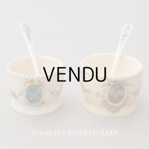 画像: ＊蚤の市＊アンティーク キャビア用 小さなポット＆スプーンのセット