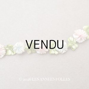 画像: 【セール対象外】【クーポン対象外】アンティーク シルク製 薔薇のロココトリム パウダーピンク＆パウダーブルー ロココリボン 60cm