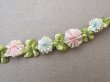 画像2: 【セール対象外】【クーポン対象外】アンティーク シルク製 薔薇のロココトリム パウダーピンク＆パウダーブルー ロココリボン 60cm (2)