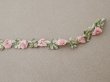 画像6: アンティーク シルク製 薔薇のロココトリム ピンク ロココリボン 28cm (6)