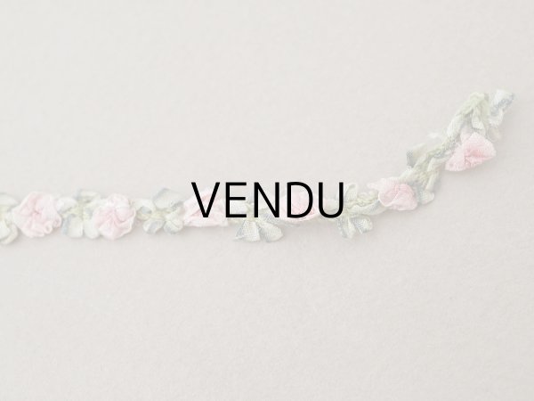 画像6: アンティーク シルク製 薔薇のロココトリム ピンク ロココリボン 28cm (6)