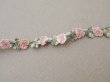 画像5: アンティーク シルク製 薔薇のロココトリム ピンク ロココリボン 28cm (5)