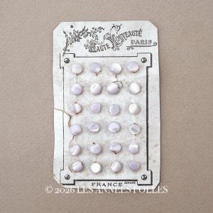 画像: アンティーク マザーオブパール製 ボタン ホワイトパープル 6.5mm 24ピース シェルボタン