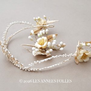 画像: 1900年頃 アンティーク ワックスフラワー 薔薇のティアラ＆ブートニア ウェディング 結婚式