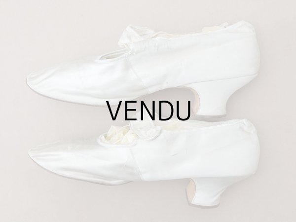 画像6: ＊蚤の市＊アンティーク ウェディングシューズ パウダーブルー (6)