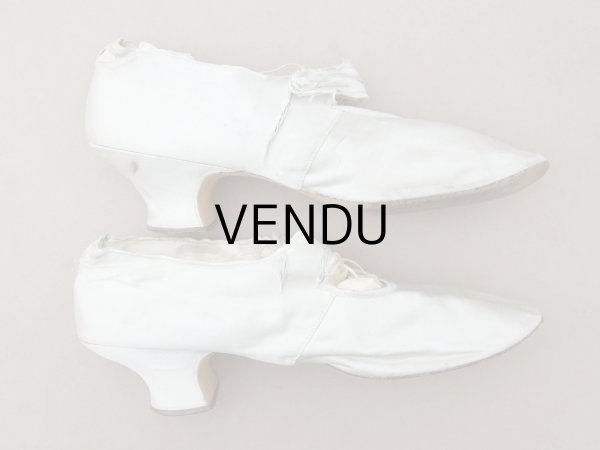 画像7: ＊蚤の市＊アンティーク ウェディングシューズ パウダーブルー (7)