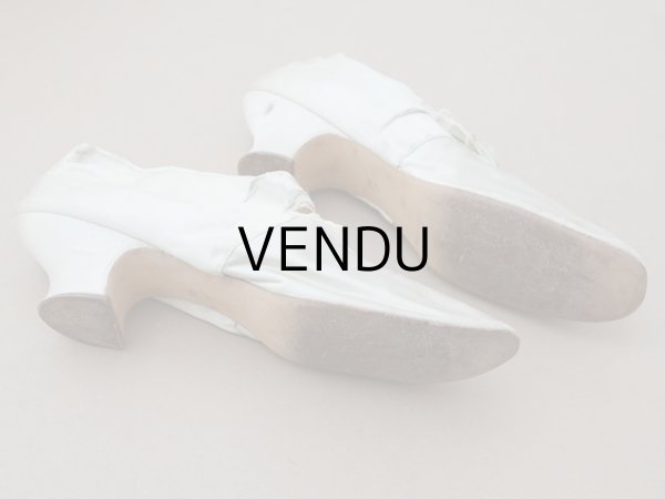 画像8: ＊蚤の市＊アンティーク ウェディングシューズ パウダーブルー (8)