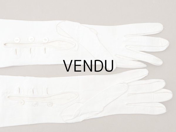 画像2: ＊蚤の市＊アンティーク ウェディング用グローブ 本革製 ギャラリーラファイエット百貨店 (2)