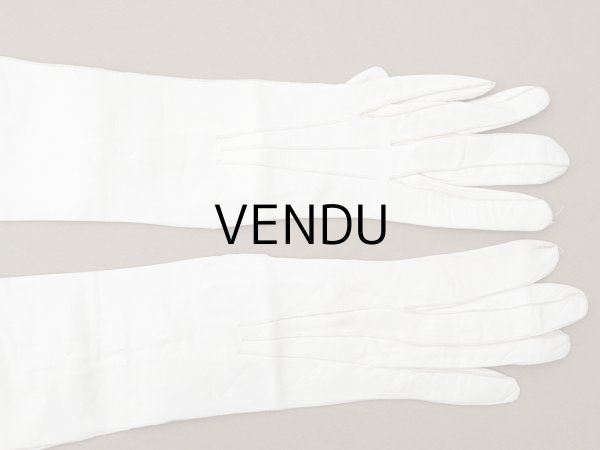 画像4: ＊蚤の市＊アンティーク ウェディング用グローブ 本革製 ギャラリーラファイエット百貨店 (4)