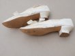画像7: ＊蚤の市＊1900年頃 アンティーク ウェディングシューズ オフホワイトのシルクサテン  (7)