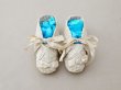 画像2: ＊蚤の市＊1900年頃 アンティーク 淡いブルー＆オフホワイトのツイード生地 ベビーシューズ   (2)