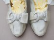 画像3: 1900年頃 アンティーク ウェディング シューズ パウダーブルー (3)