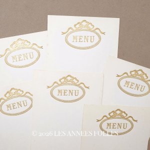 画像: 未使用 アンティーク 6枚セット メニューカード MENU ルイ16世スタイル