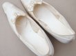 画像9: アンティーク ウェディング シューズ オフホワイトのシルクサテン (9)