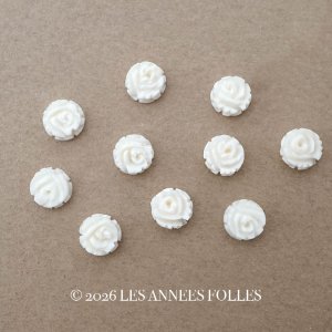 画像: アンティーク 極小 薔薇のジュエリーパーツ 10ピースのセット 6mm 手彫り イボワリヌ 