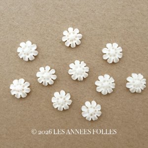 画像: アンティーク 極小 花のジュエリーパーツ 10ピースのセット 6mm 手彫り イボワリヌ 