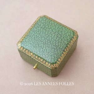 画像: アンティーク 金彩入り ジュエリーボックス グリーン ブローチ用