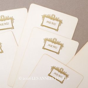 画像: 未使用 アンティーク メニューカード 6枚セット MENU ルイ16世スタイル 