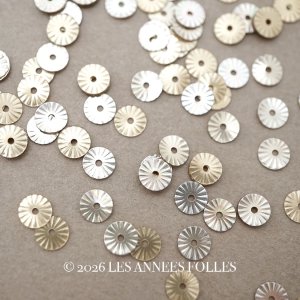 画像: アンティーク ゼラチン製  スパンコール ソレイユ 5mm シルバー&シャンパンゴールド 約400ピースのセット ダブルフェイス 
