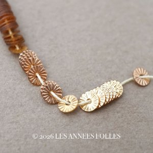 画像: アンティーク ゼラチン製  スパンコール ソレイユ 4mm コッパー & シャンパンゴールド ダブルフェイス