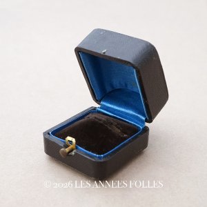 画像: 19世紀末 アンティーク 本革製 ジュエリーボックス リングボックス 黒