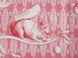 画像9: 未使用 1900年頃 アンティーク 天使＆栗鼠＆蝶々 コットン製ファブリック  200×78cm (9)