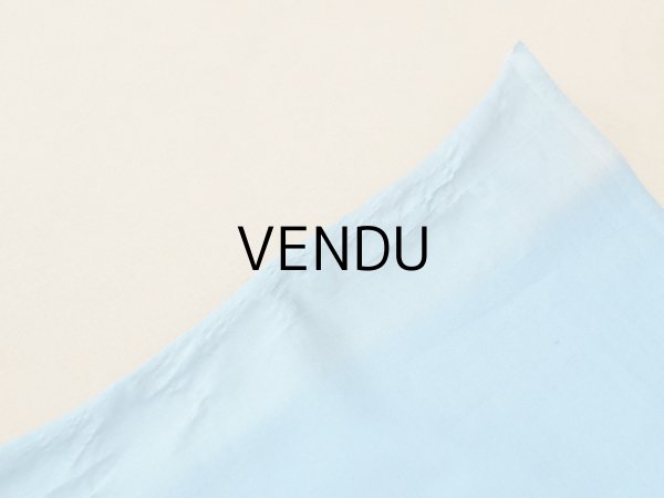 画像7: アンティーク シルク製 ファブリック ブルー 124×115cm (7)