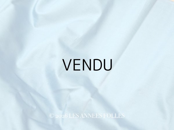 画像1: ＊蚤の市＊アンティーク シルク製 ファブリック ブルー 2点セット 124×100cm 124×45cm (1)