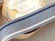 画像3: ＊蚤の市＊アンティーク ブルー＆オフホワイトの格子柄 ジャガード織 リボン 4.3m 3cm幅 (3)