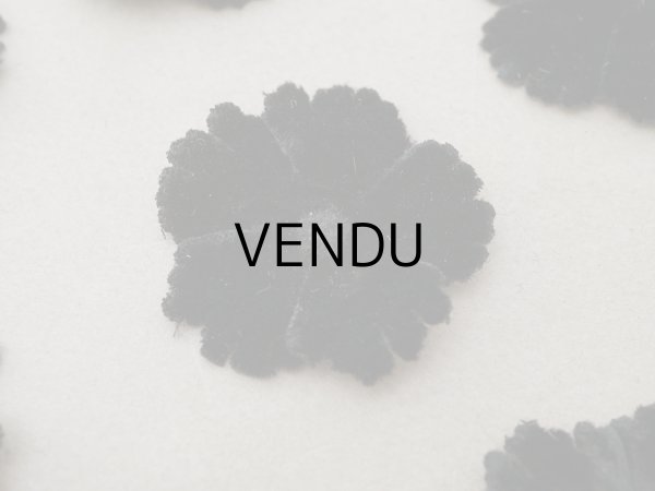 画像6: アンティーク 布花材料 ベルベットの花びら 花芯付き 8ピースのセット 約4.3cm 布花 黒 (6)
