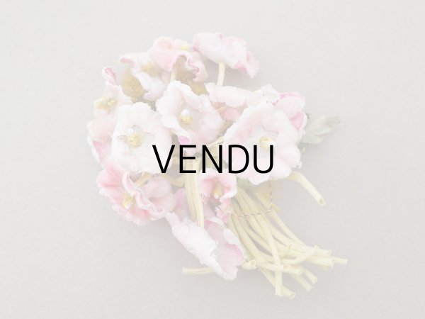 画像3: アンティーク ベルベットの布花 パウダーピンク 15輪  (3)