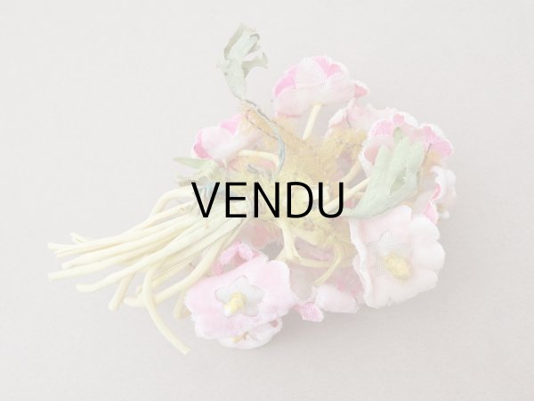 画像7: アンティーク ベルベットの布花 パウダーピンク 15輪  (7)