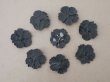 画像7: アンティーク 布花材料 ベルベットの花びら 花芯付き 8ピースのセット 約4.3cm 布花 黒 (7)
