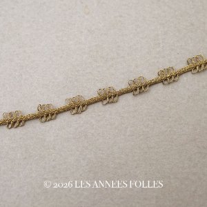 画像: 1900年頃 アンティーク 極細 5mm メタル製 トリム ゴールド 45cm ドール用 