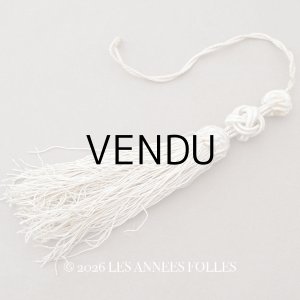 画像: 19世紀末 アンティーク シルク製 ファン用 タッセル アイボリー色 14.5cm