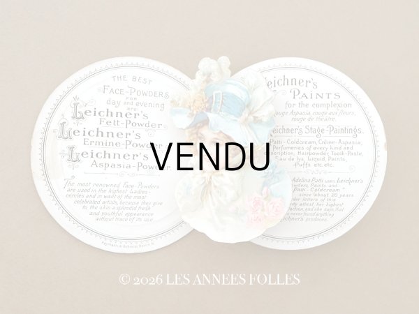 画像1: アンティーク 見開き型 パフュームカード PARFUMERIE THEATRALE L.Leichner's Fettpuder BERLIN (1)