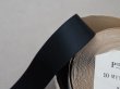画像2: 未使用 アンティーク リボン サテン&グログランのダブルフェイス 10m 2.6cm幅 黒 (2)