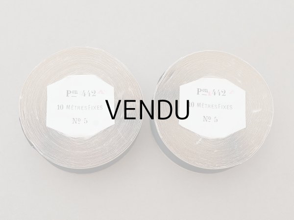 画像4: 未使用 アンティーク リボン サテン&グログランのダブルフェイス 10m 2.6cm幅 黒 (4)