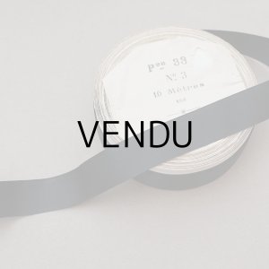 画像: 未使用 アンティーク シルク製 サテンリボン 5.74m 1.9cm幅 黒