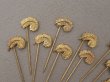 画像7: 1900年頃 アンティーク フェザーのエパングル ゴールド 10ピースのセット (7)