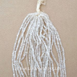 画像: アンティーク ガラス製 クリア カット入り 六角形 シードビーズ 1cm=6.5粒 31〜38g