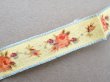 画像2: アンティーク 薔薇模様のリボン 45cm 1.3cm幅 レモン色 (2)