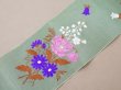 画像2: ＊蚤の市＊19世紀 アンティーク シルク製  花束の刺繍入り 幅広リボン 鈴蘭 1.9m (2)