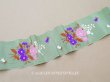 画像1: ＊蚤の市＊19世紀 アンティーク シルク製  花束の刺繍入り 幅広リボン 鈴蘭 1.9m (1)