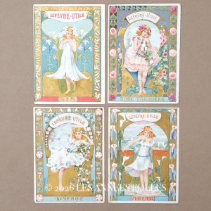 画像: *蚤の市セット*アンティーク 『LU』 クロモ 花の妖精 4点セット - LEFEVRE-UTILE -