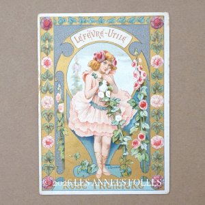 画像: アンティーク 『LU』 クロモ 花の妖精 タチアオイ ROSE TREMIERE - LEFEVRE-UTILE -
