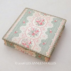 画像: 1900年頃 アンティーク 薔薇模様 カルトナージュボックス